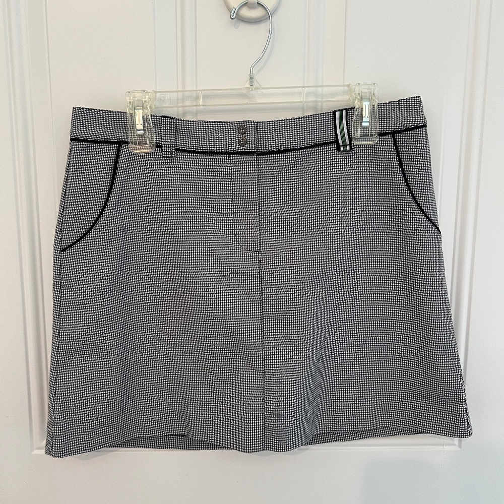 Annika by Cutter & Buck Black & White Mini Houndstooth Skort Size8